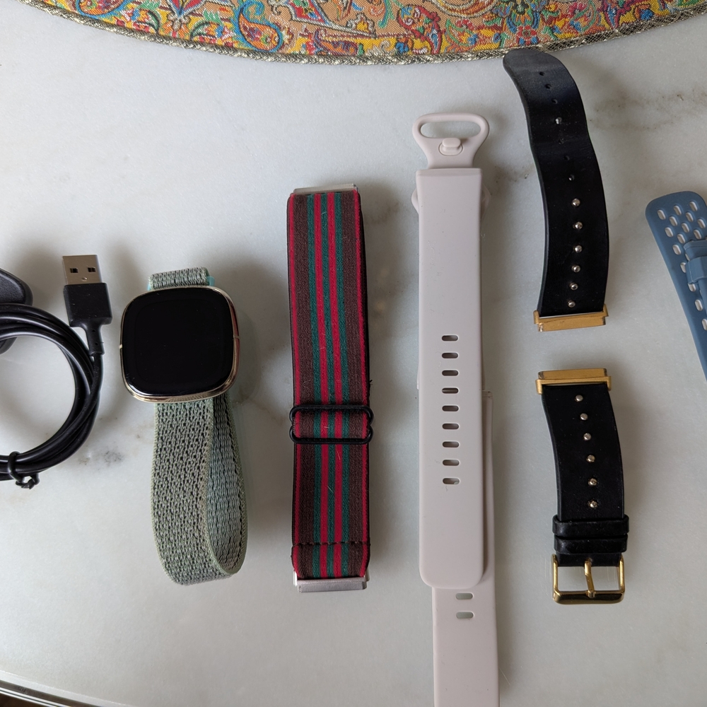 Fitbit Smartwatch Black and Green with Interchangeable Bands